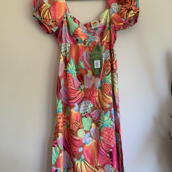 Farm Rio Womens Fruit Salad Maxi Dress 